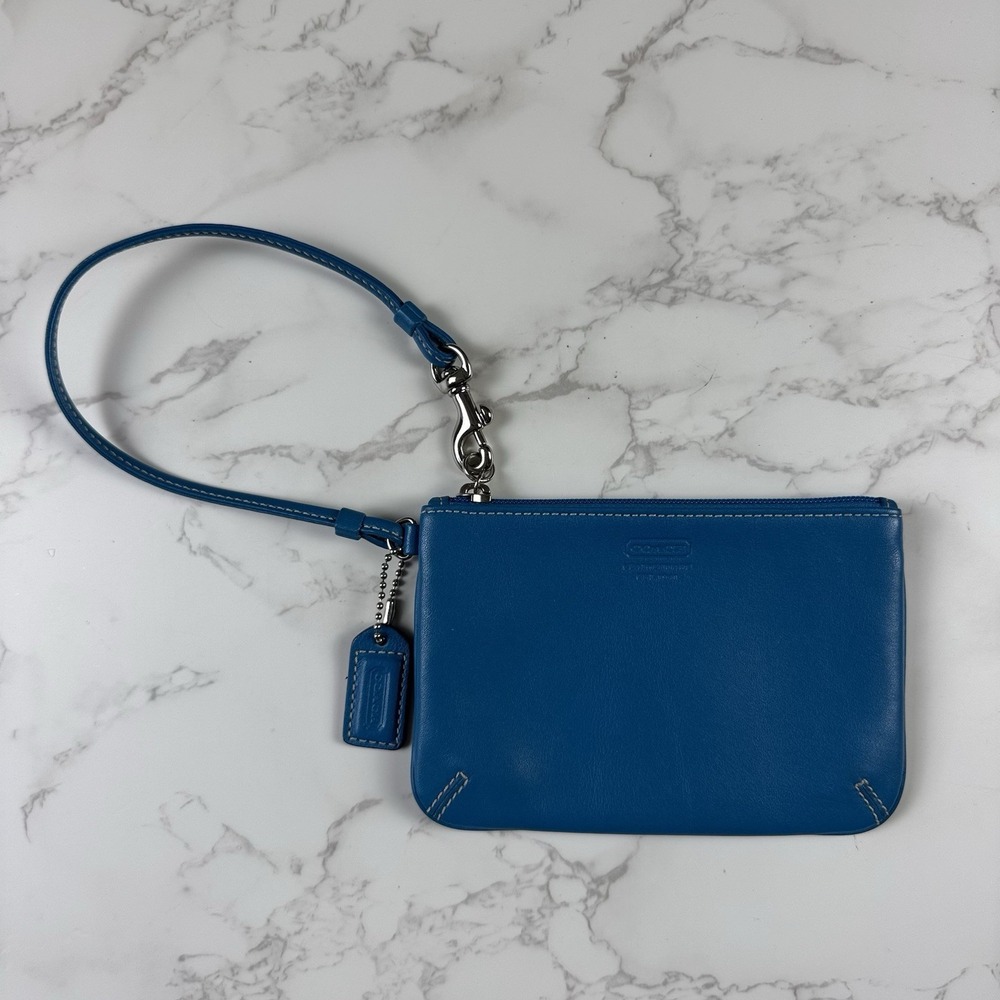 VTG Coach Legacy Leather Royal Blue Wristlet Wallet